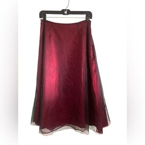 Vintage Y2K Express World Brand Whimsigoth Midi Mesh‎ Overlay Skirt Size 4